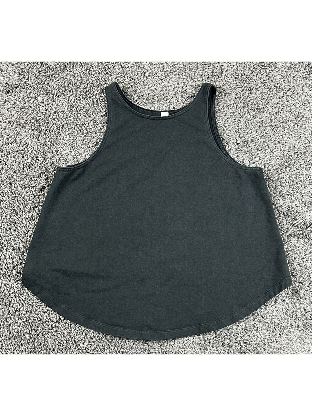 Lululemon Essential High Neck Swing Tank Top Black Cotton Stretch Athletic Sz 4